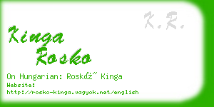 kinga rosko business card